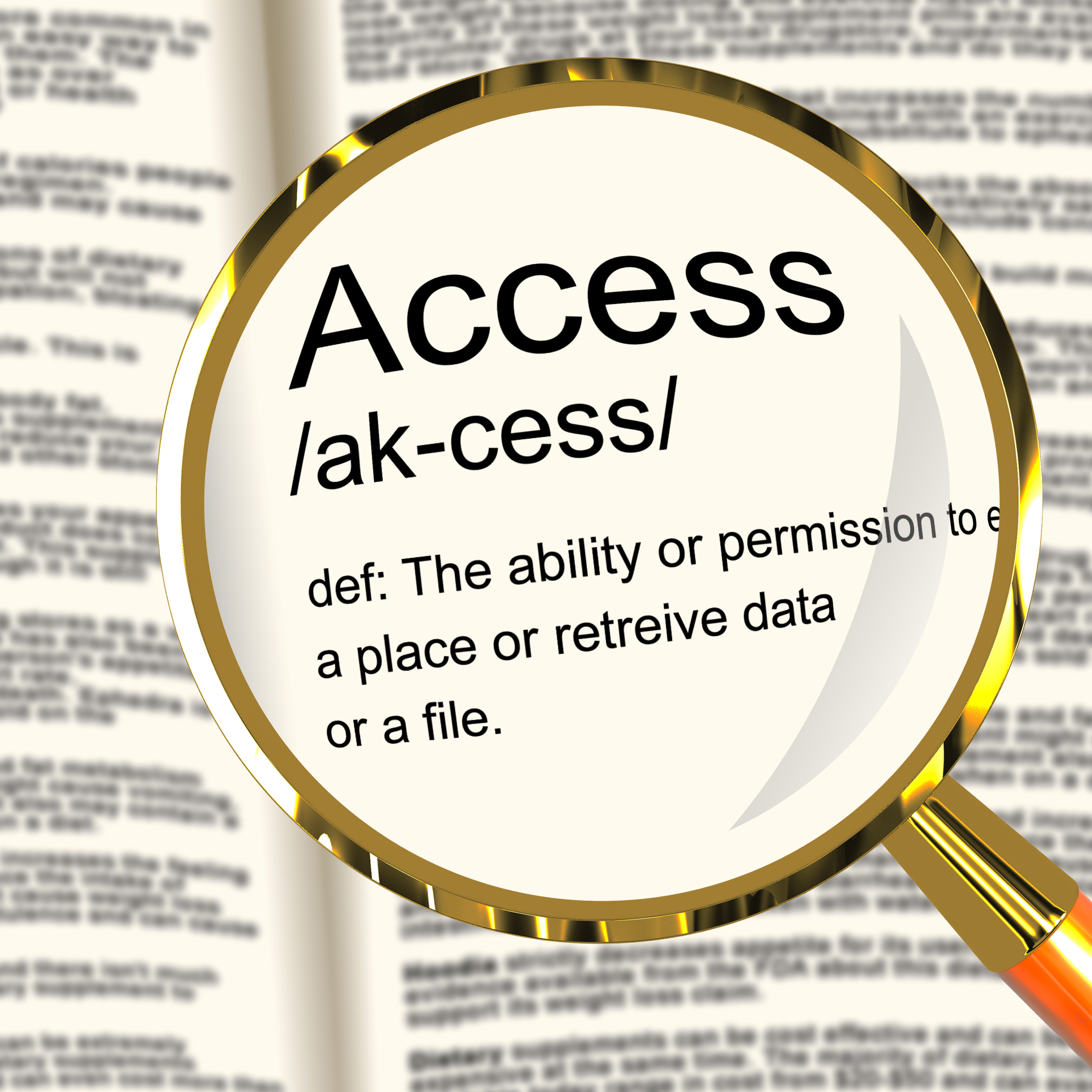 access-definition-magnifier-showing-permission-to-enter-a-place-deb