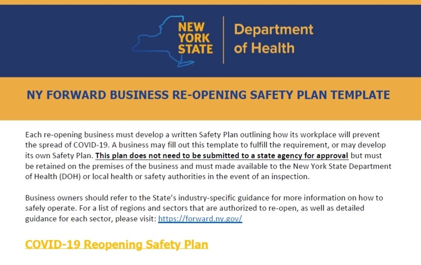 ny forward business safety plan template